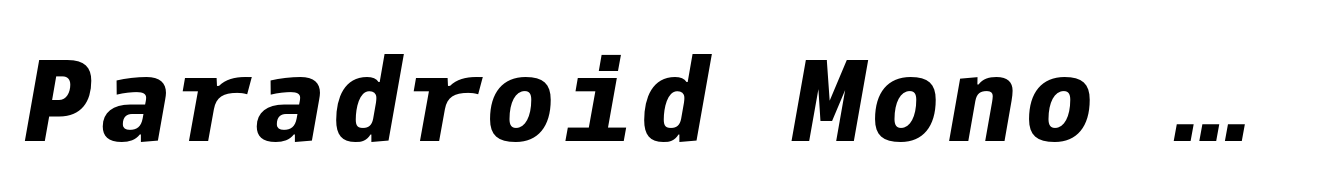 Paradroid Mono Bold Italic